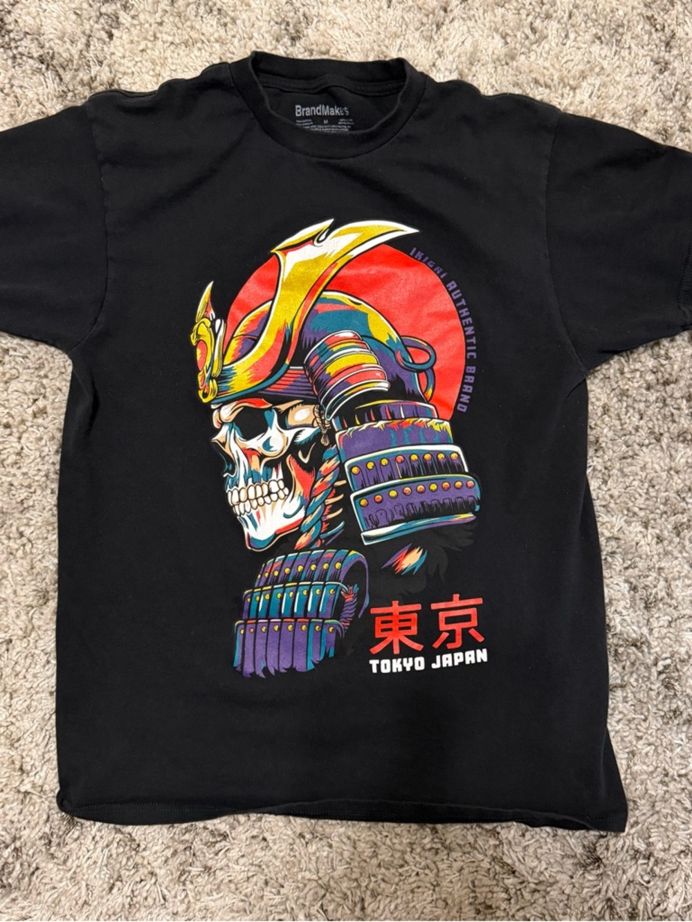Ikigai Authentic BrandMakers Tokyo Japan Samurai Skull Graphic Tee - Size M - Picture 2 of 8